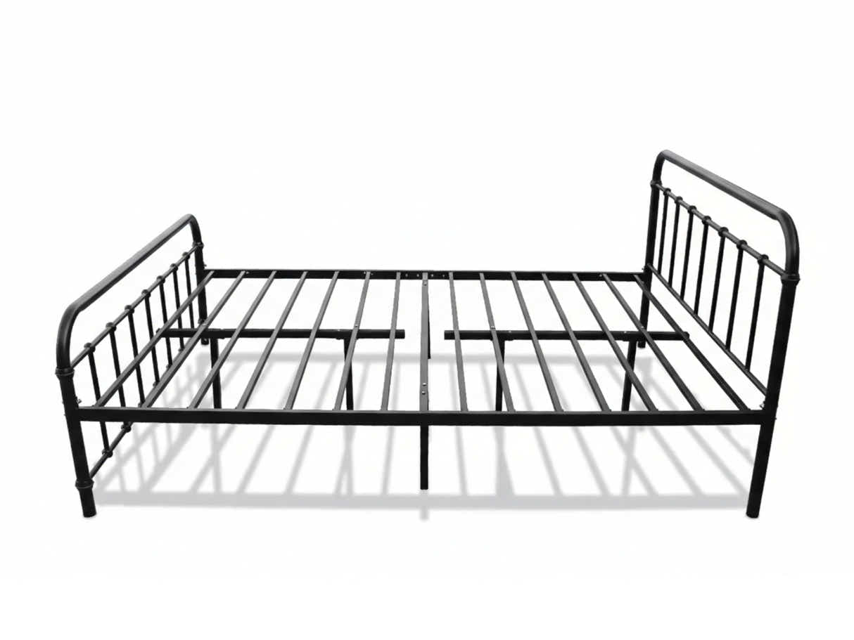 Darcy Metal Bed Frame Black & Boucle22 Mattress - Queen