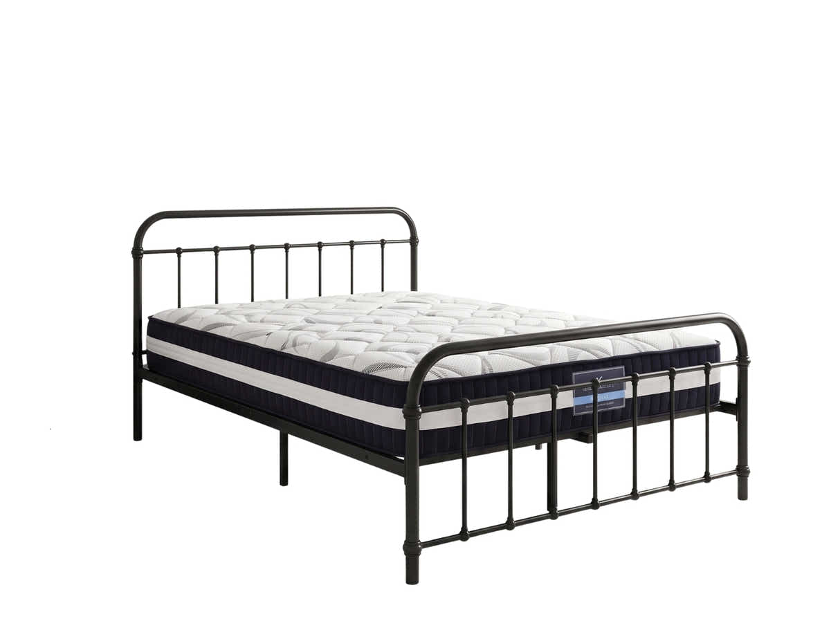 Darcy Metal Bed Frame Black & L30 Mattress - Queen