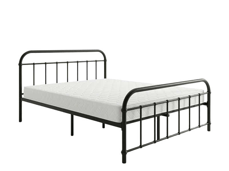 Darcy Metal Bed Frame Black & Bon21 Mattress - Queen