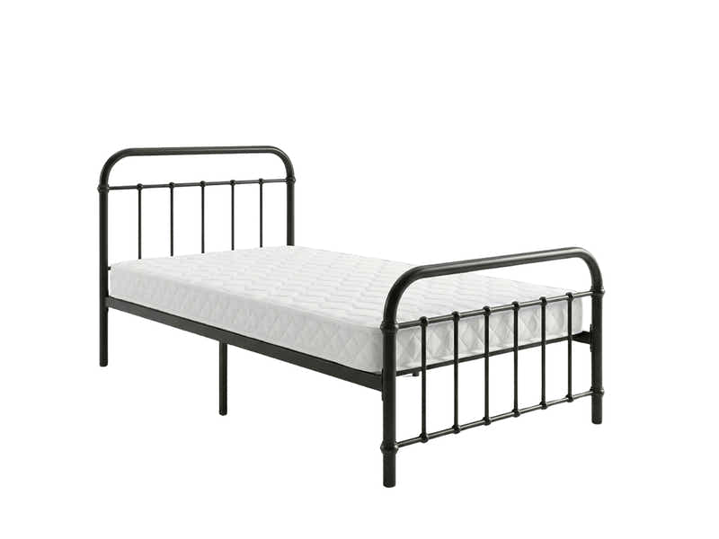 Darcy Metal Bed Frame Black & Bon10 Mattress - Single