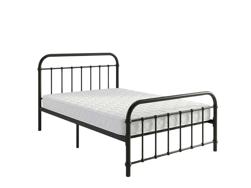 Darcy Metal Bed Frame Black & Bon15 Mattress - Single