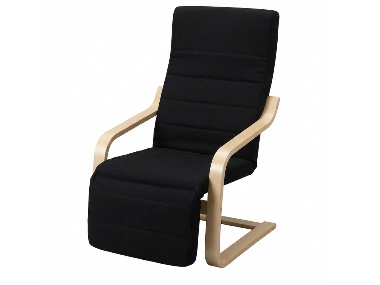 Bentwood Armchair with Footrest - Black