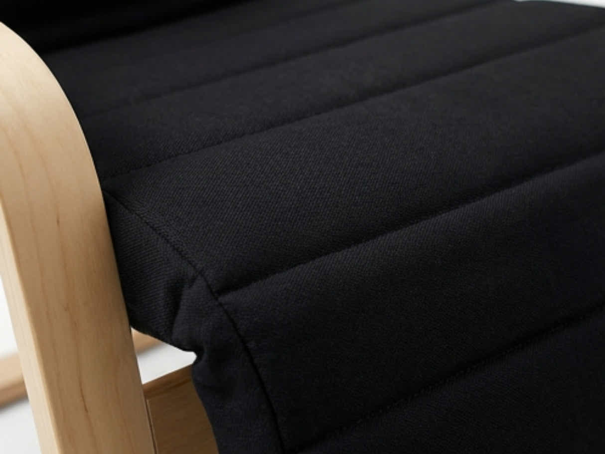 Bentwood Armchair with Footrest - Black