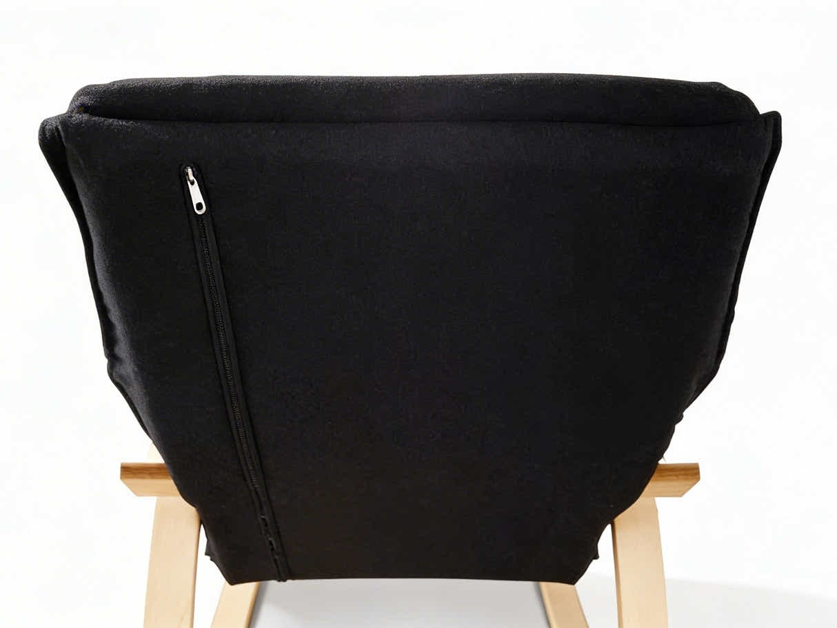 Bentwood Rocking Armchair with Footrest - Black