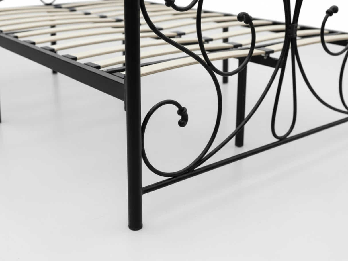 Elizabeth Bed Frame Black & Euro Top Mattress J32 - Double