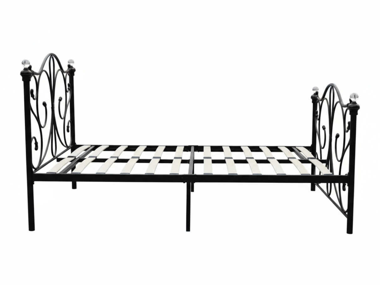 Elizabeth Bed Frame Black & Euro Top Mattress J32 - Double