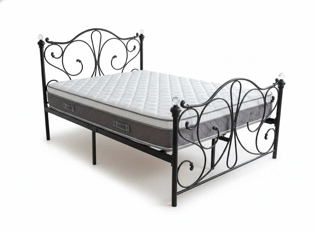 Elizabeth Bed Frame Black & MEM23 Mattress - Double