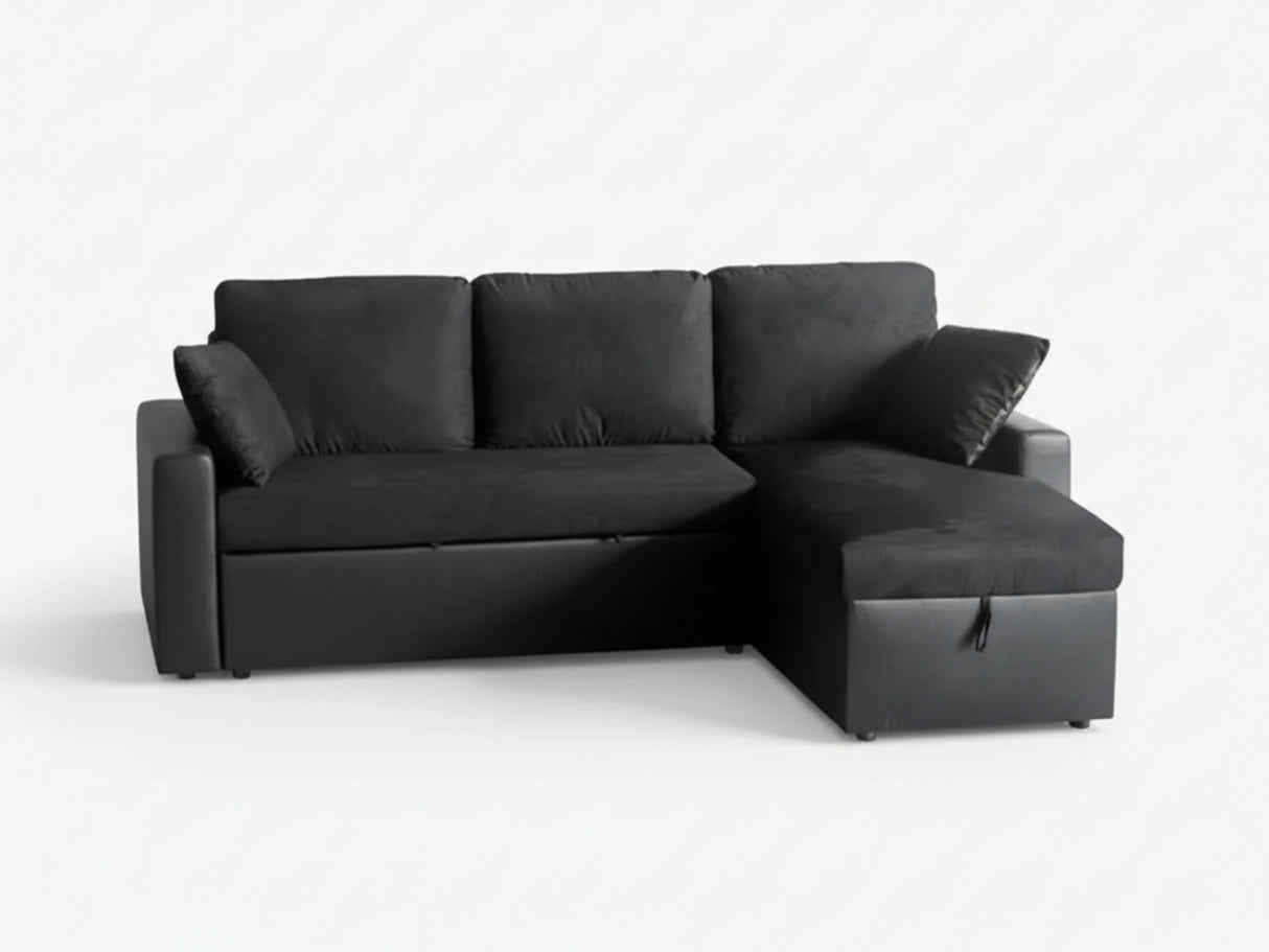 Salem Pull Out Sofa Bed with Storage - Black