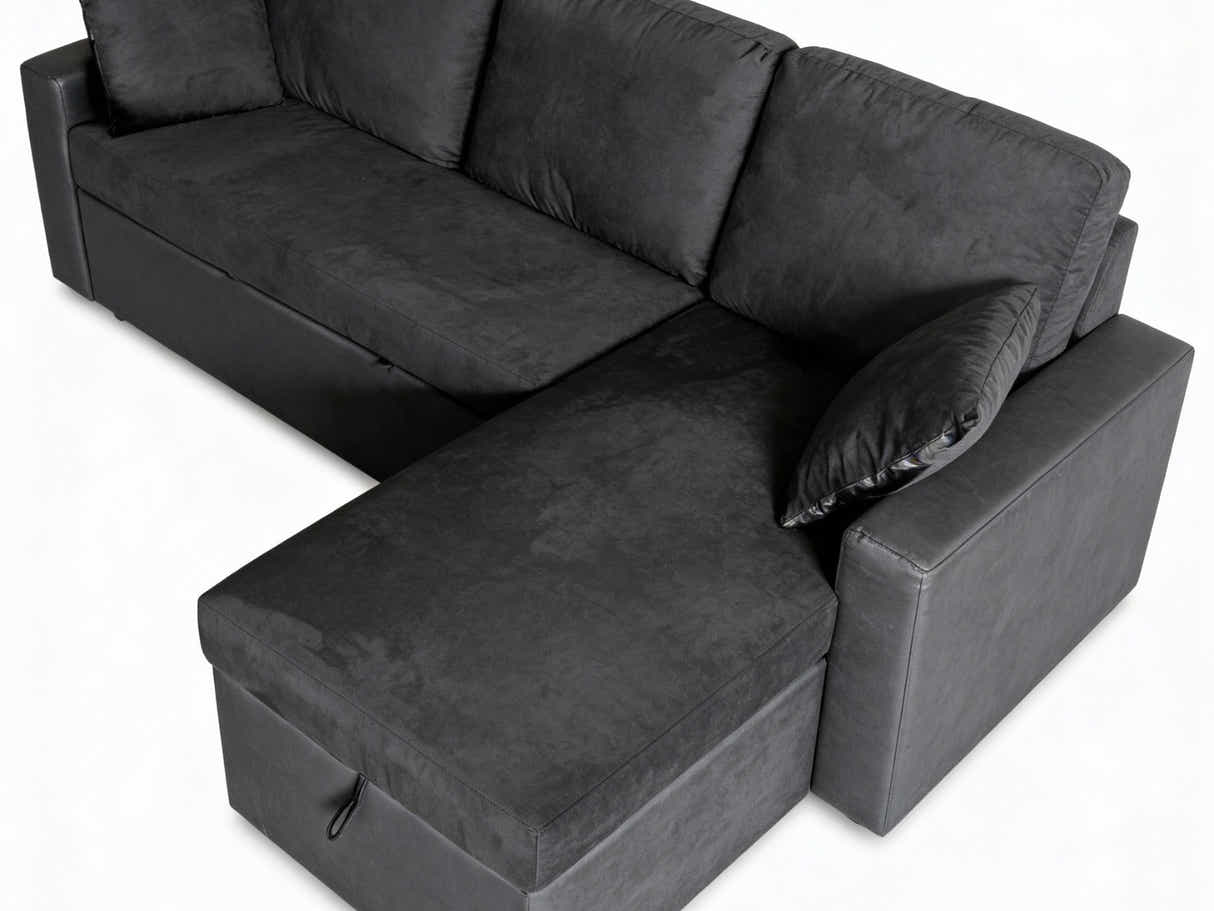 Salem Pull Out Sofa Bed with Storage - Black