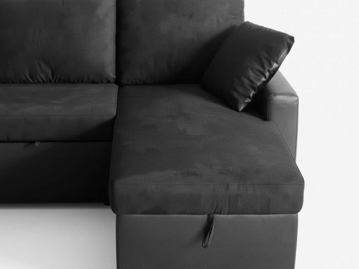 Salem Pull Out Sofa Bed with Storage - Black