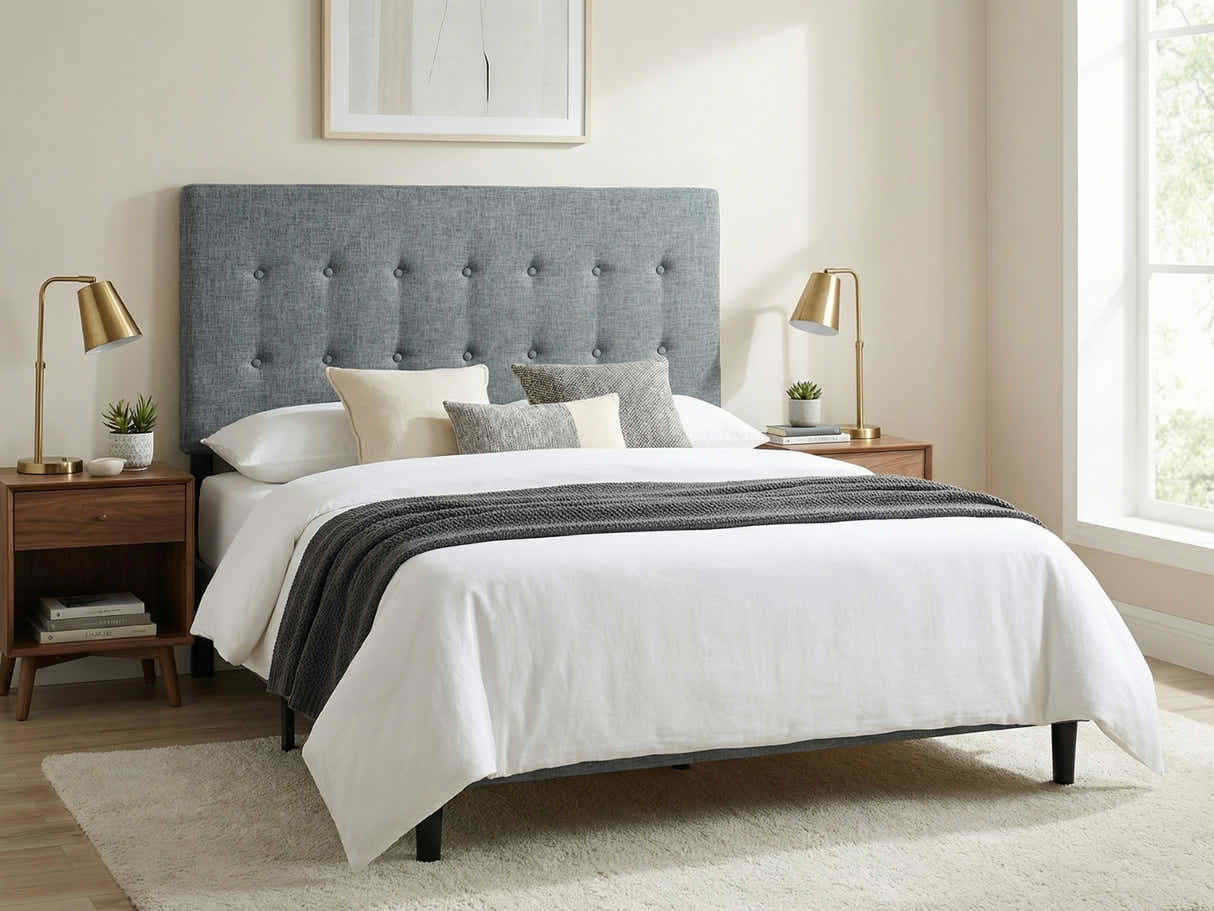 Freddy Linen Headboard Bluish Grey - Double