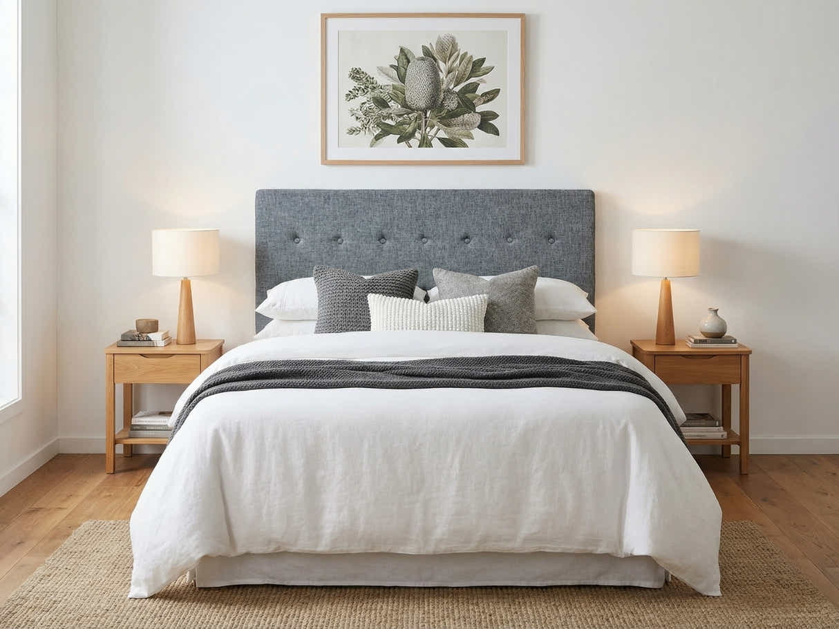 Freddy Linen Headboard Bluish Grey - King