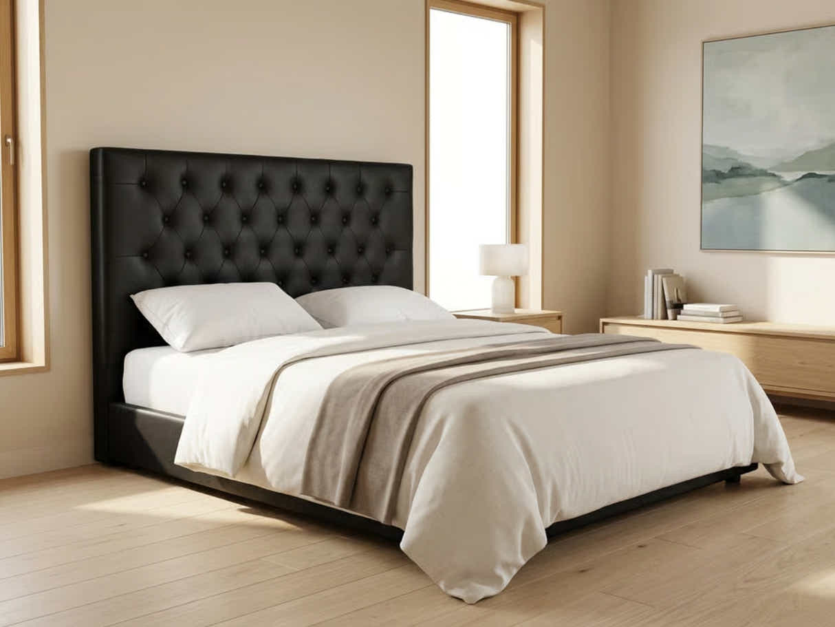 Raisa PU Headboard Black - Queen