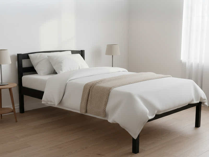 Wayford Bed Frame Black & PIL20 Mattress with Pillow - Single