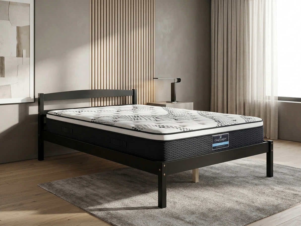Wayford Bed Frame Black & J32 Mattress - King Single