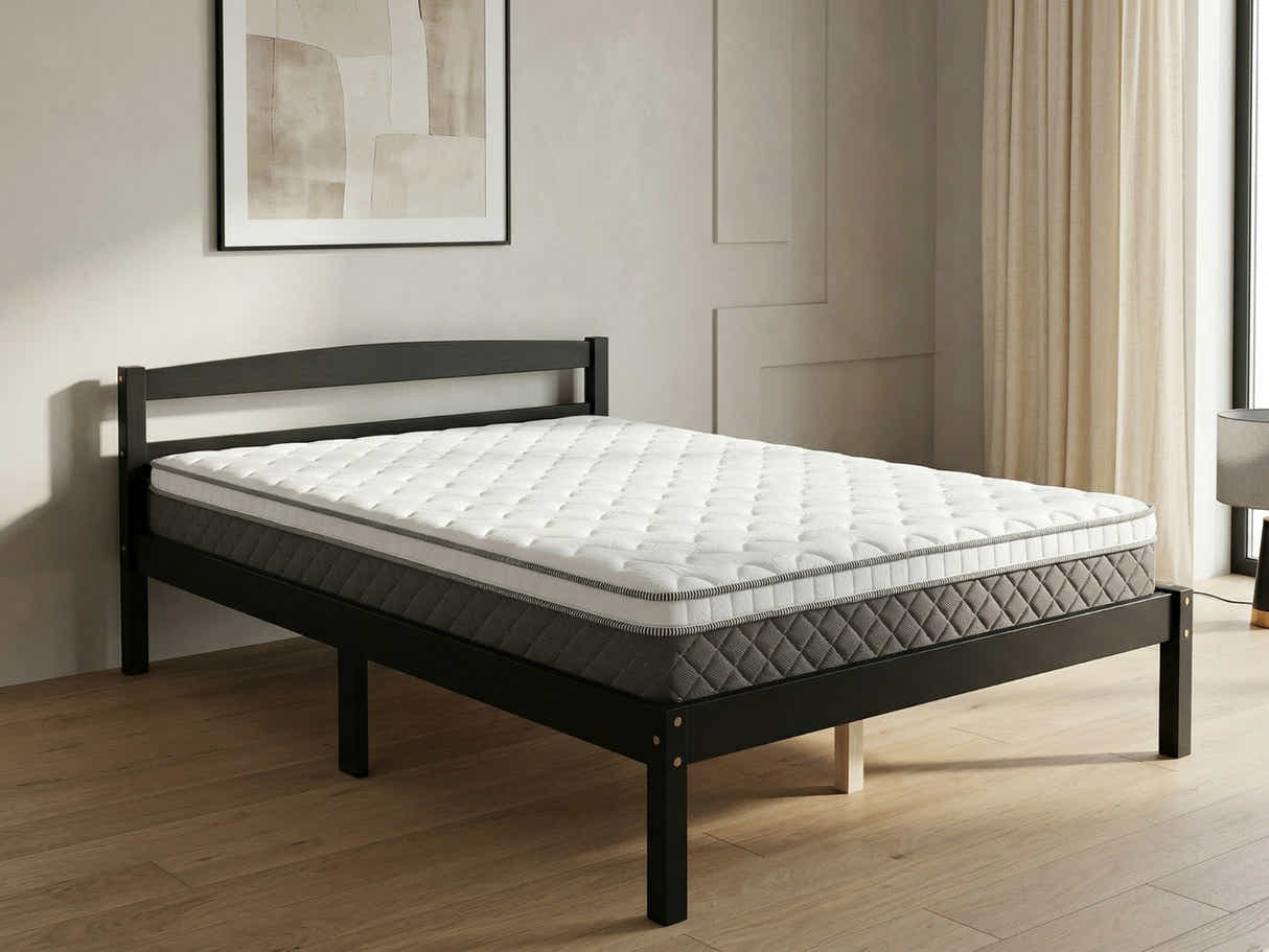 Wayford Bed Frame Black & MEM 23 cm Mattress - King Single