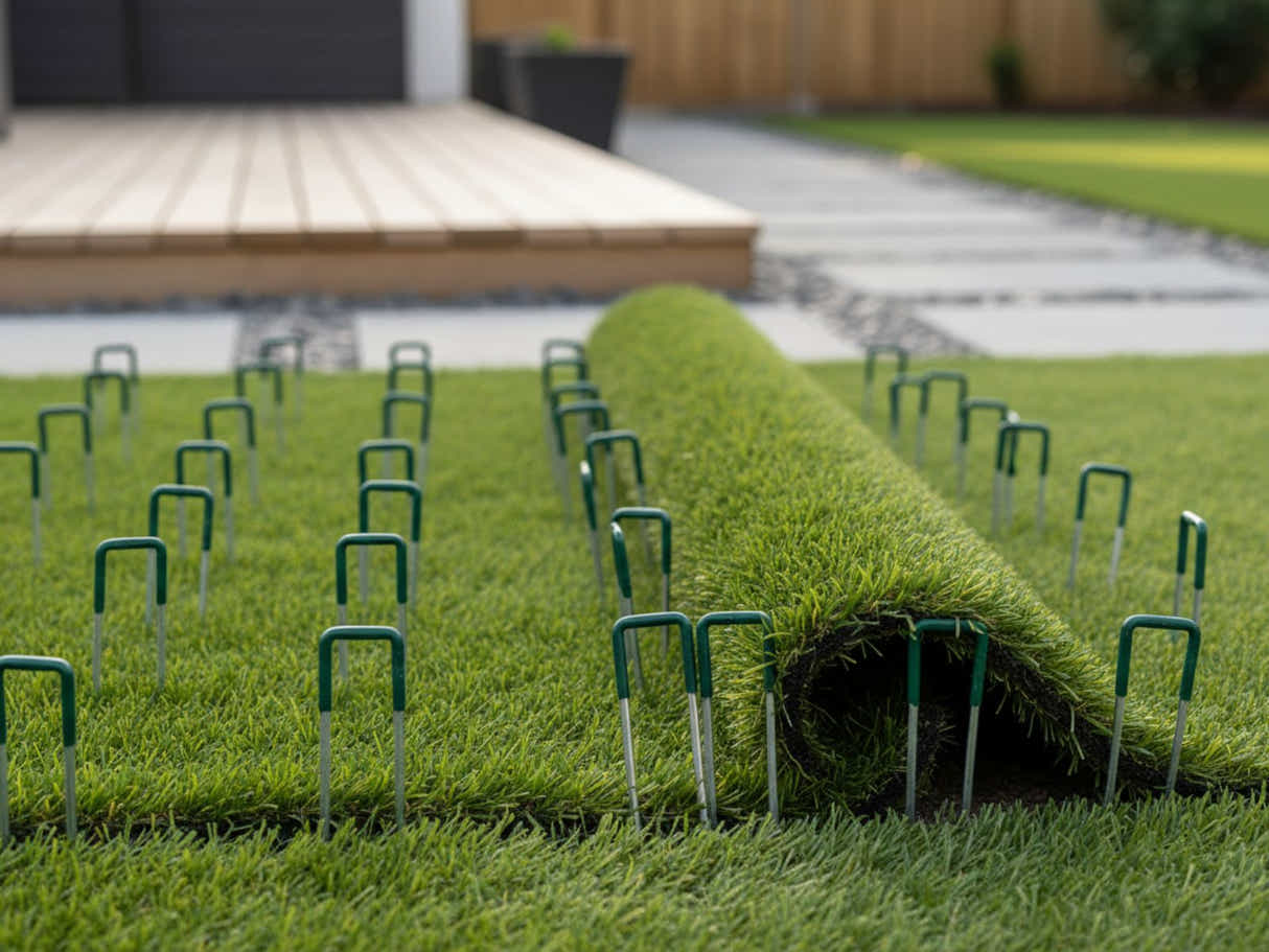 Galvanized Steel Artificial Grass Pins - 50 Pcs