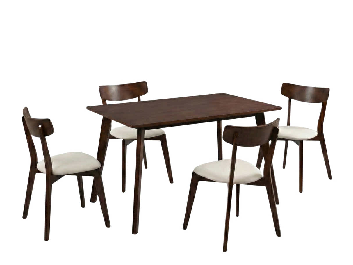Fiesta Dining Table Walnut - 120 cm & Iora Dining Chair Wenge - Set of 4