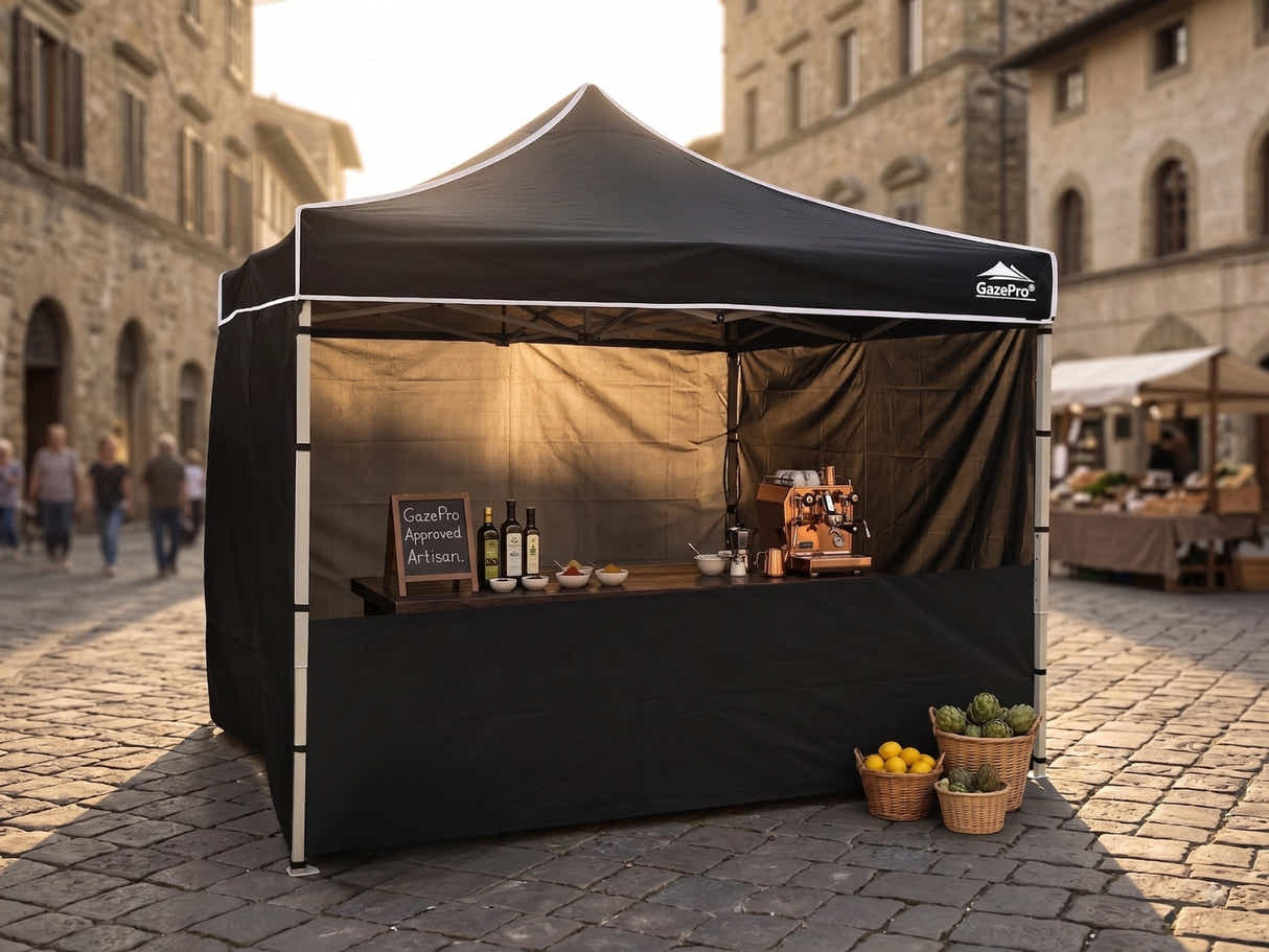 Heavy-Duty Gazebo 3m x 3m - Black