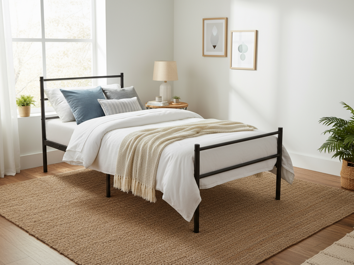 DS Sol Metal Bed Frame Black - Single