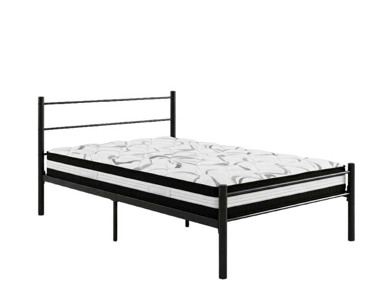 Sol Metal Bed Frame Black & L30 Mattress - King Single