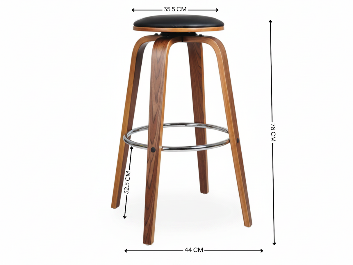 DS Swivel Bar Stool Black - Set of 2