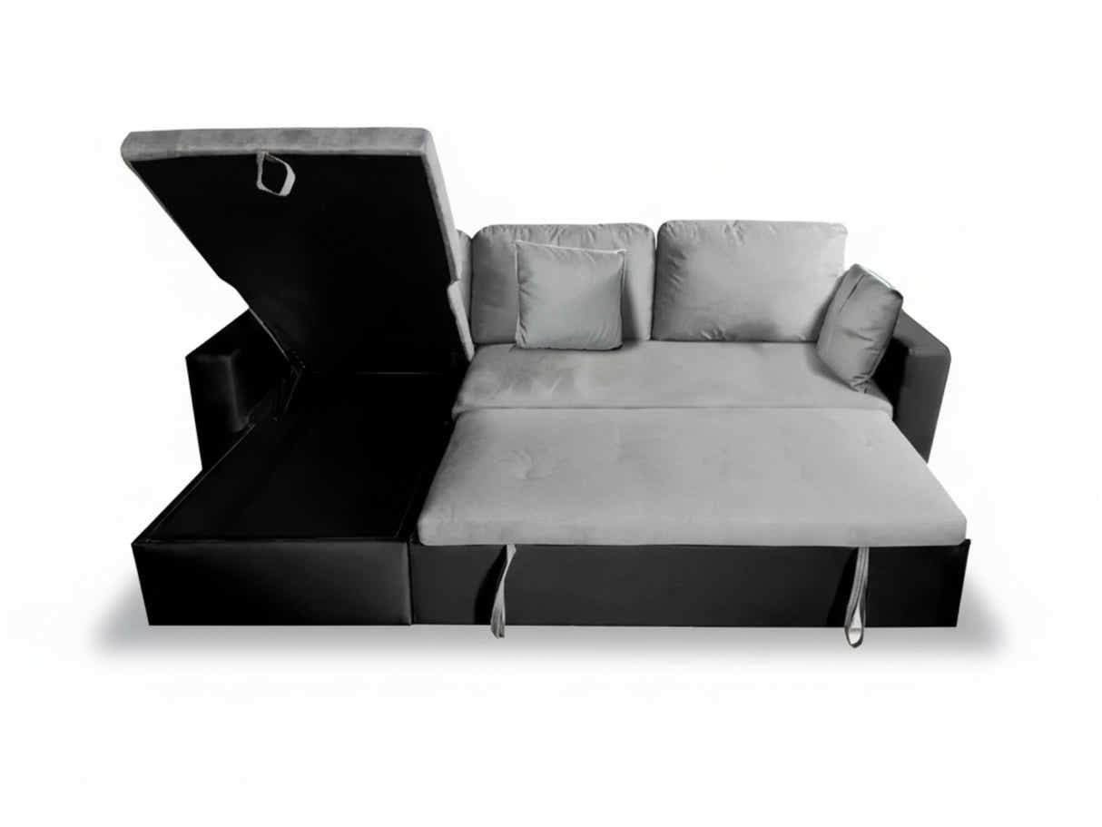 Salem Pull Out Sofa Bed with Storage - Grey