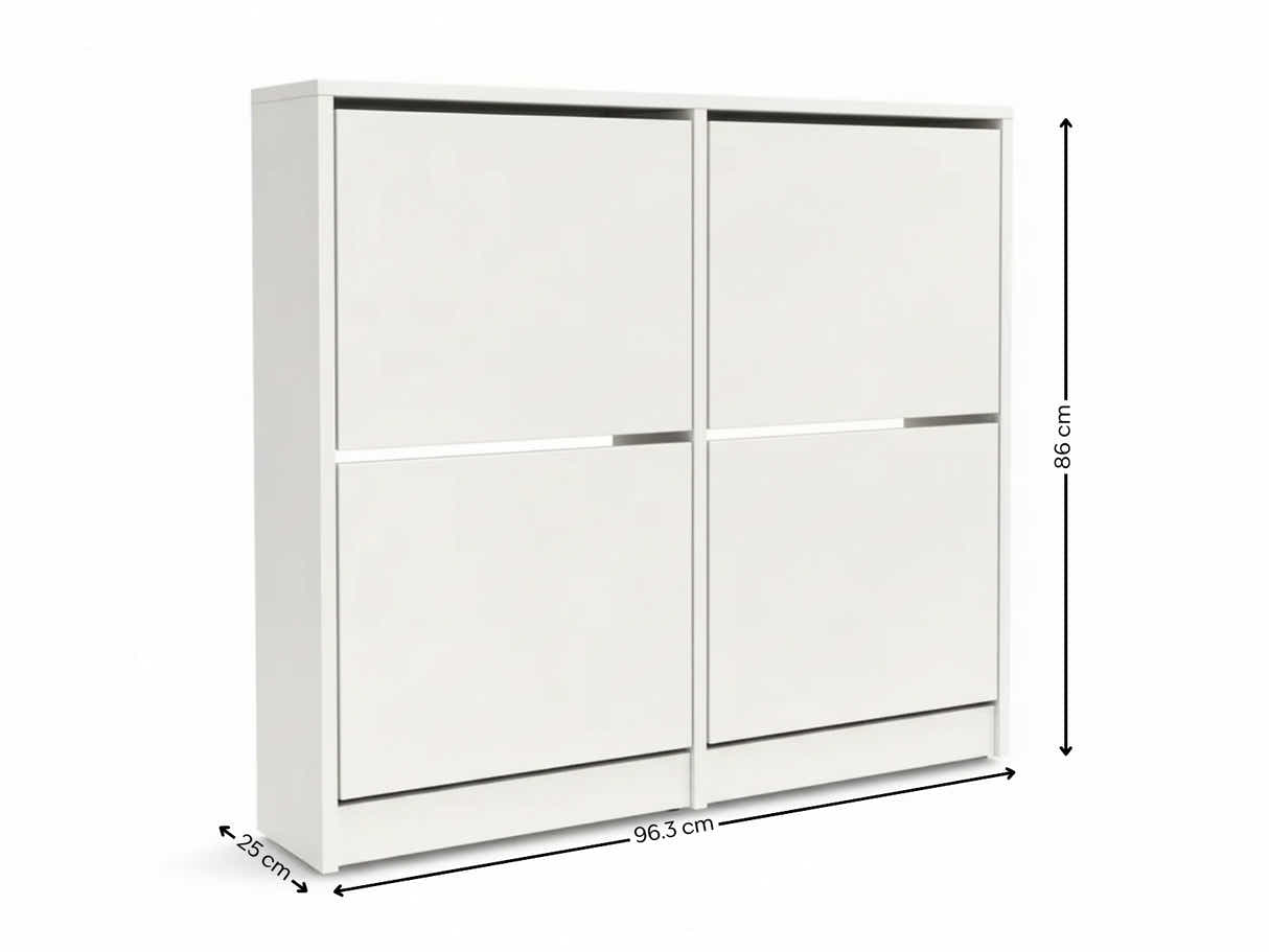 Enkel 4-Drawer Shoe Rack - White