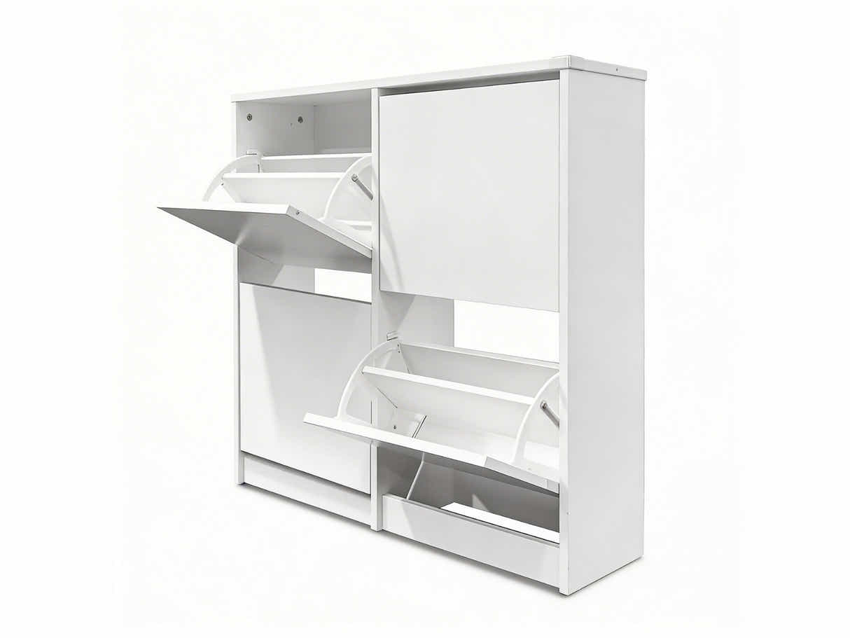 Enkel 4-Drawer Shoe Rack - White