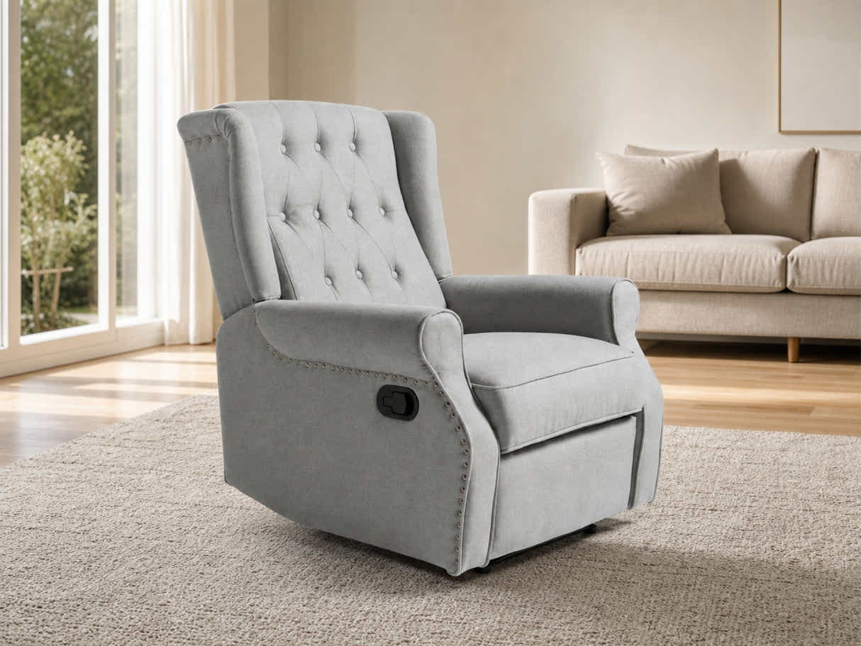 Linen Recliner Chair - Grey