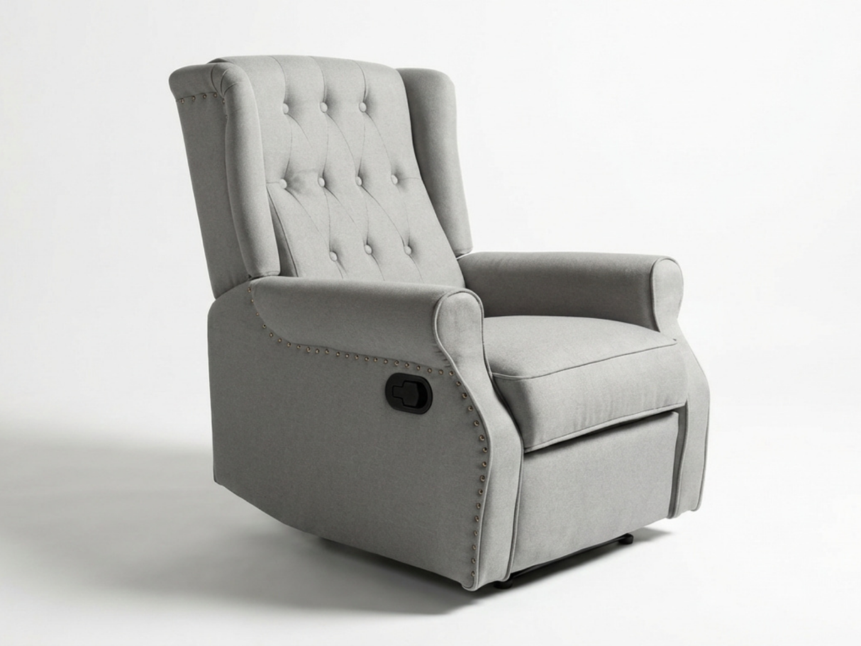 Linen Recliner Chair - Grey