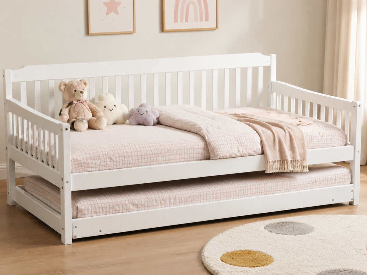 Karlan Daybed with Trundle - White