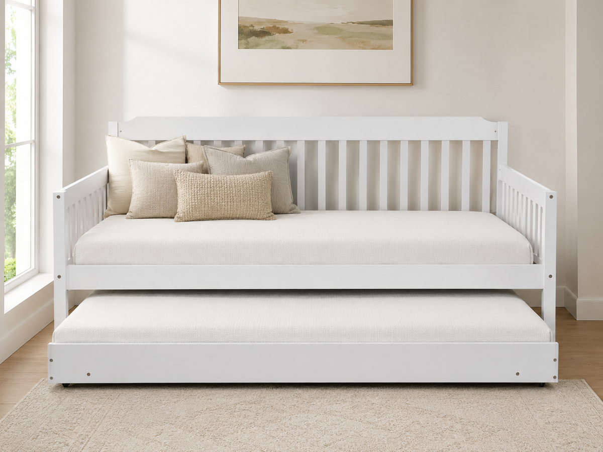 Karlan Daybed with Trundle - White
