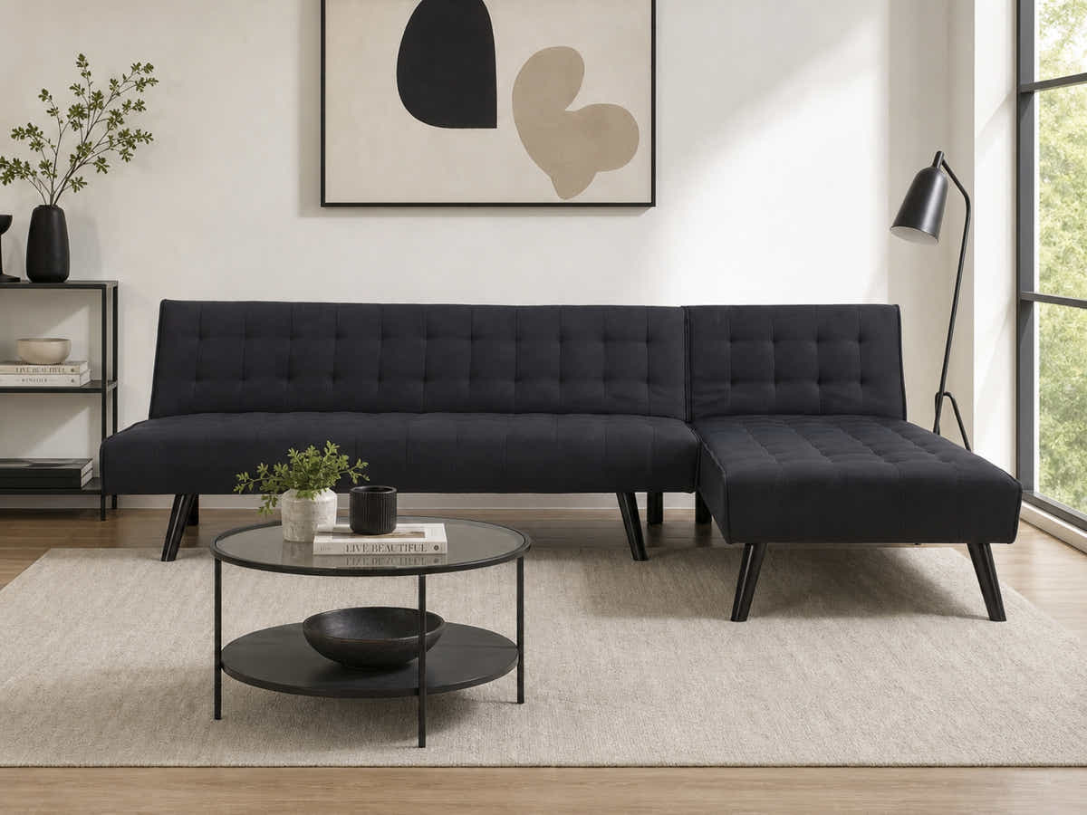 Boston Sofa Bed Chaise - Black