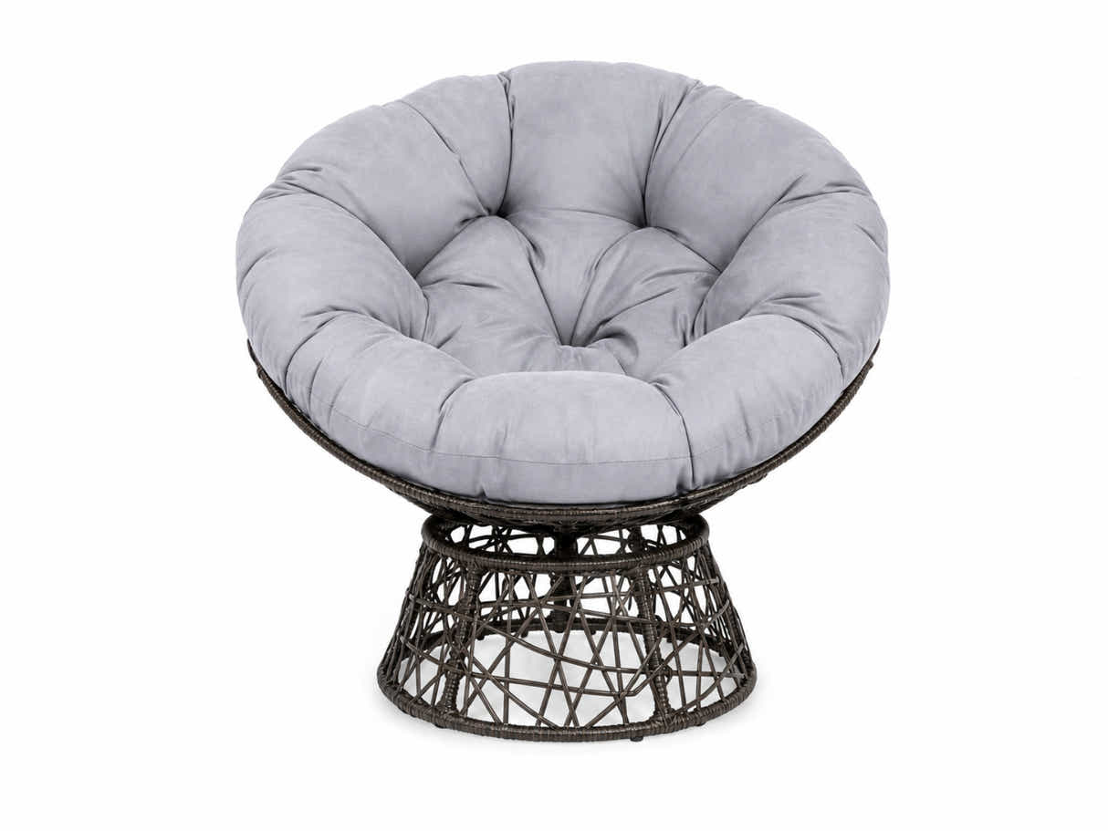 Rattan Swivel Chair - Grey