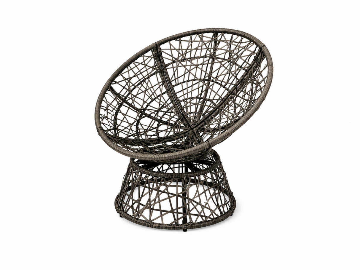 Rattan Swivel Chair - Grey