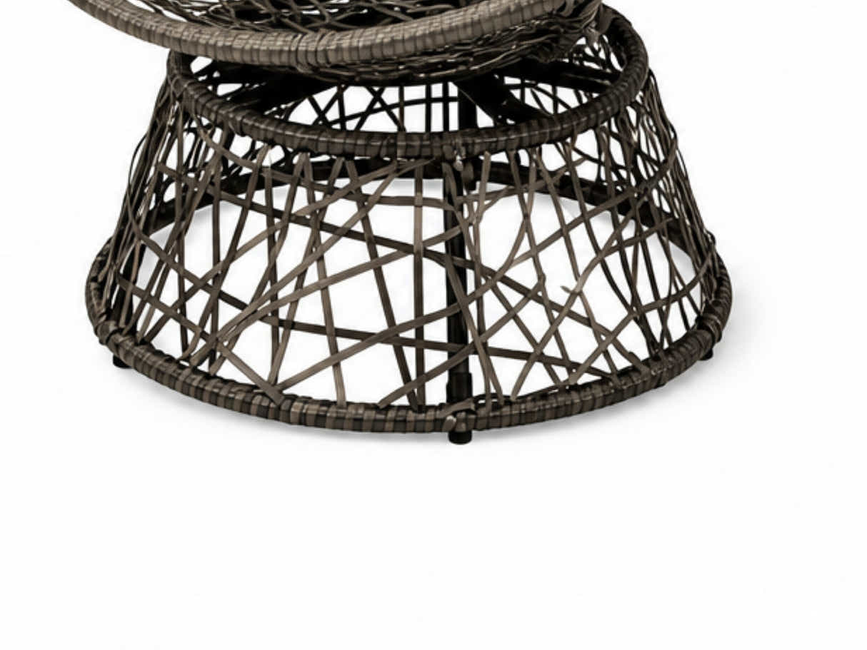 Rattan Swivel Chair - Grey