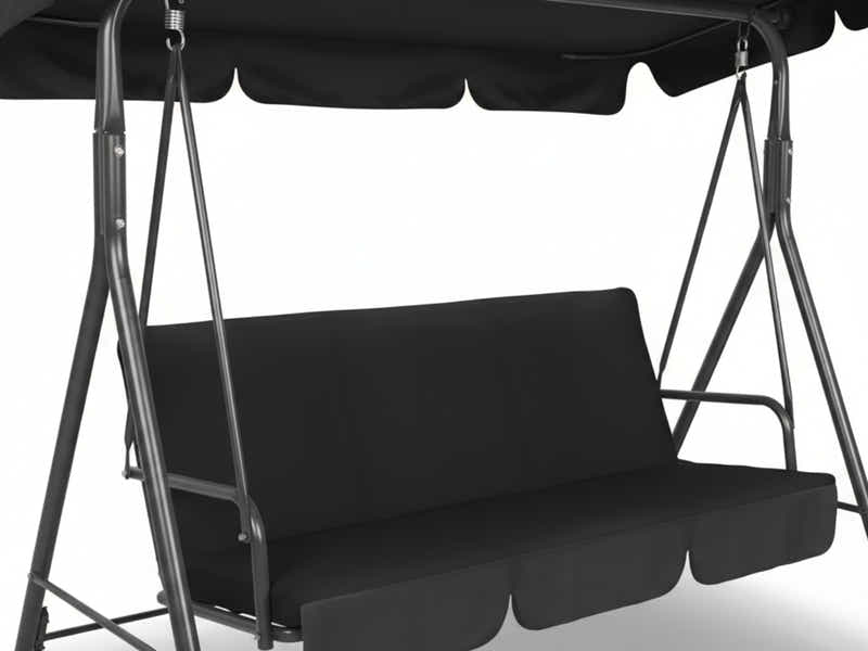 Swing Chair with Canopy - Black