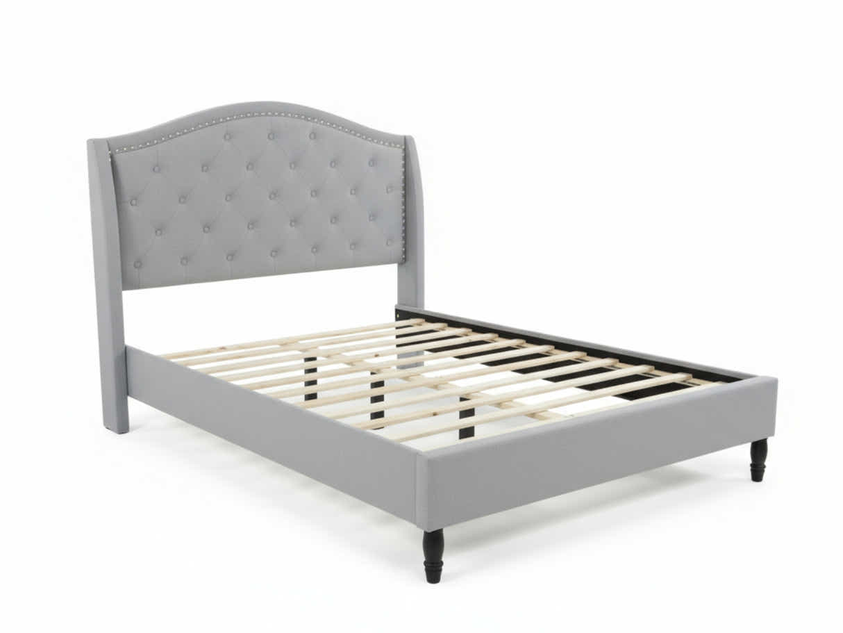 Lizina Bed Frame Light Grey - Double