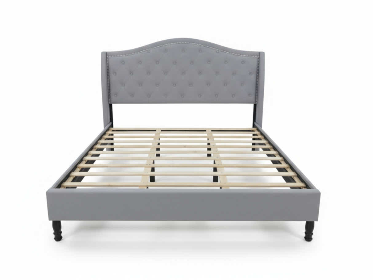 Lizina King Bedframe - Light Grey