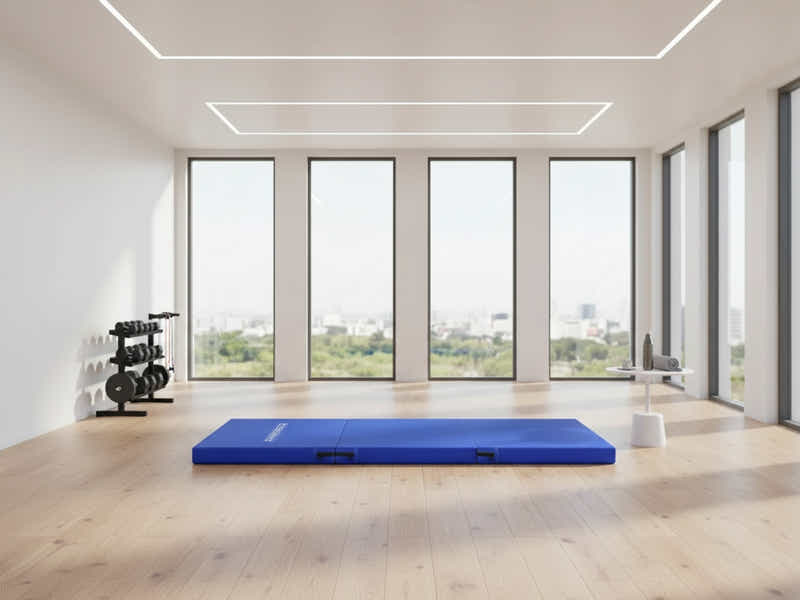 Folding Exercise Mat - Blue