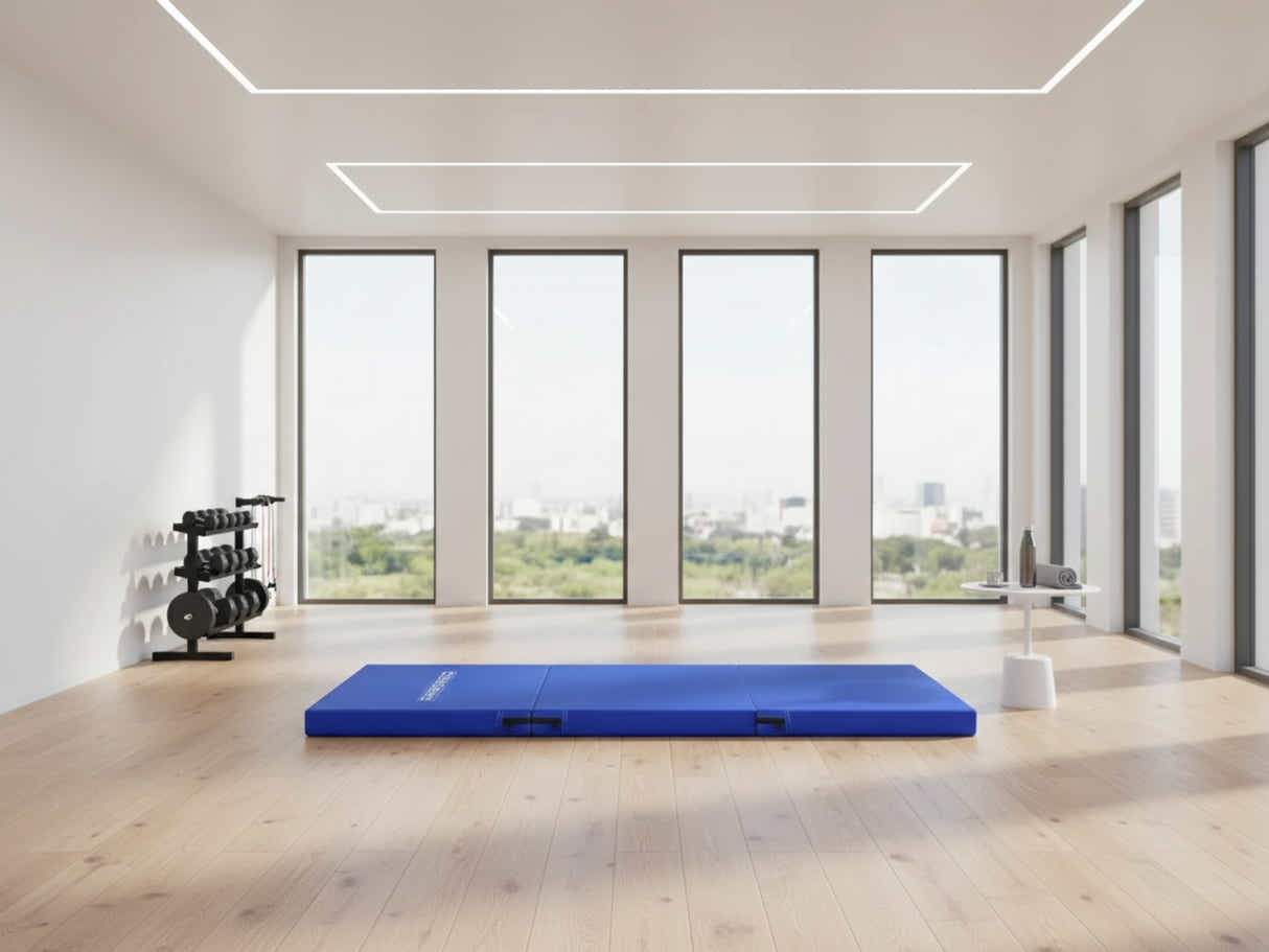 Folding Exercise Mat - Blue