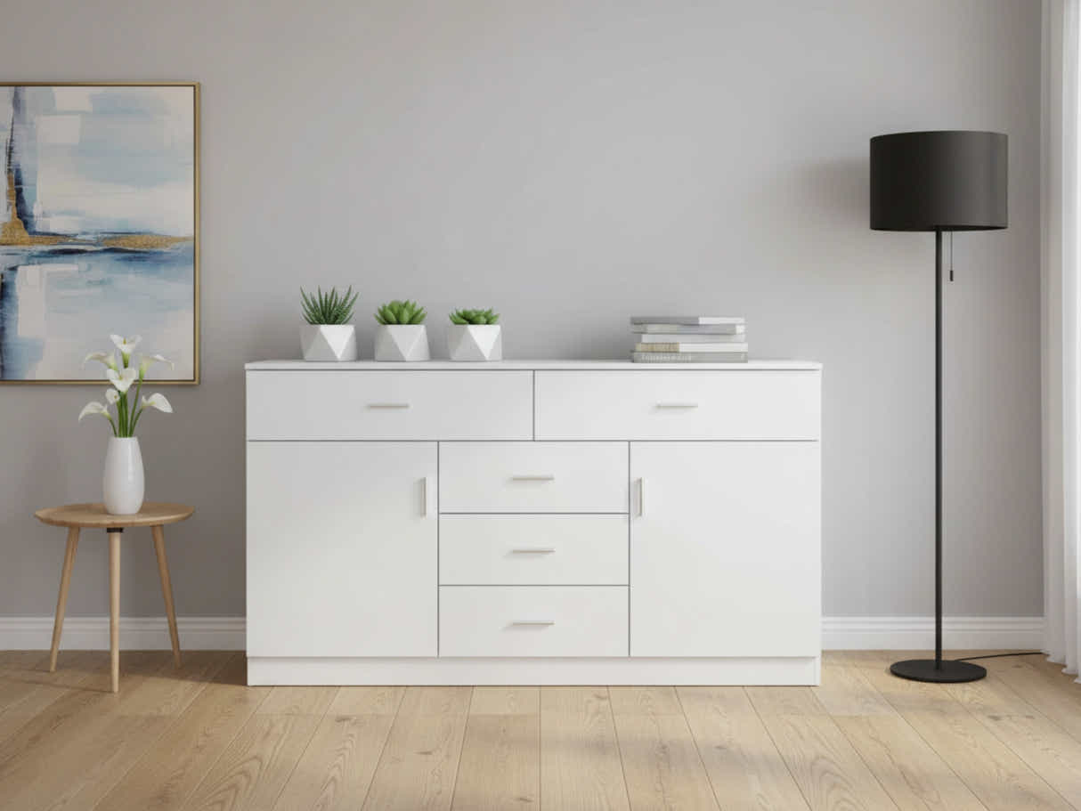Glansig White Buffet Table - 150 cm