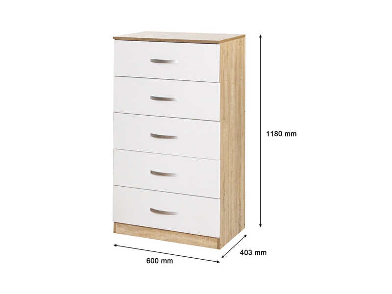 Escot 5-Drawer Tallboy