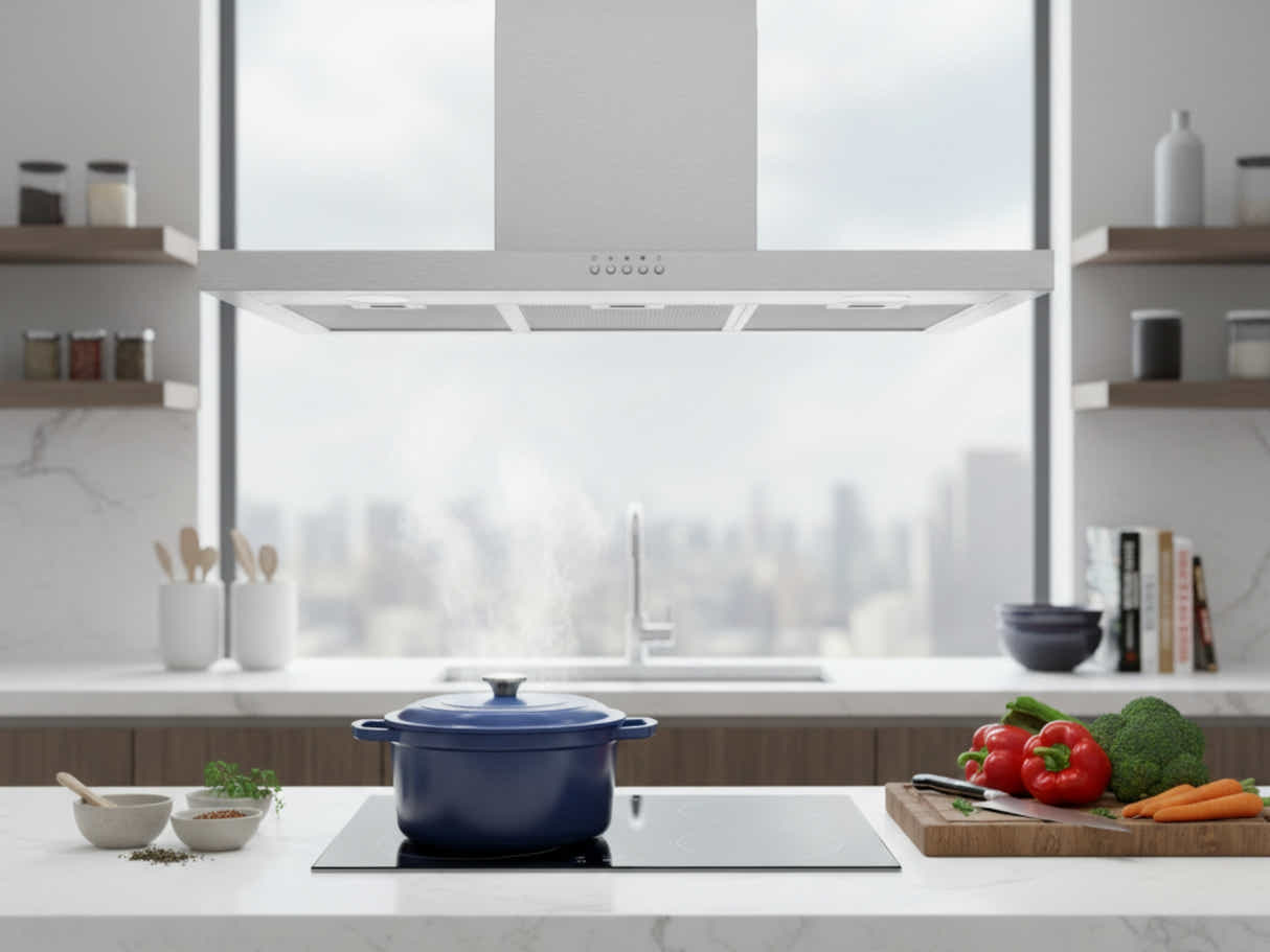 Midea 90 cm T-Shape Rangehood Silver