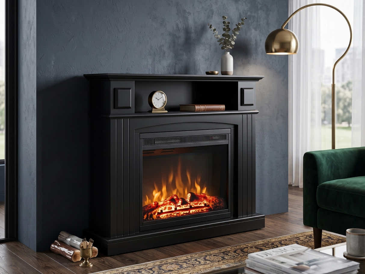 Mantel Electric Fireplace Suite - Black