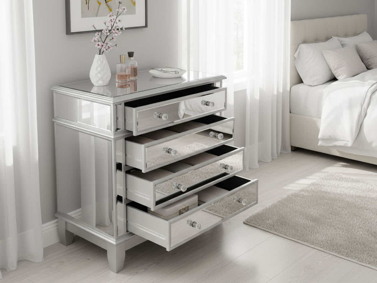 Mirrored 4-Drawer Chest