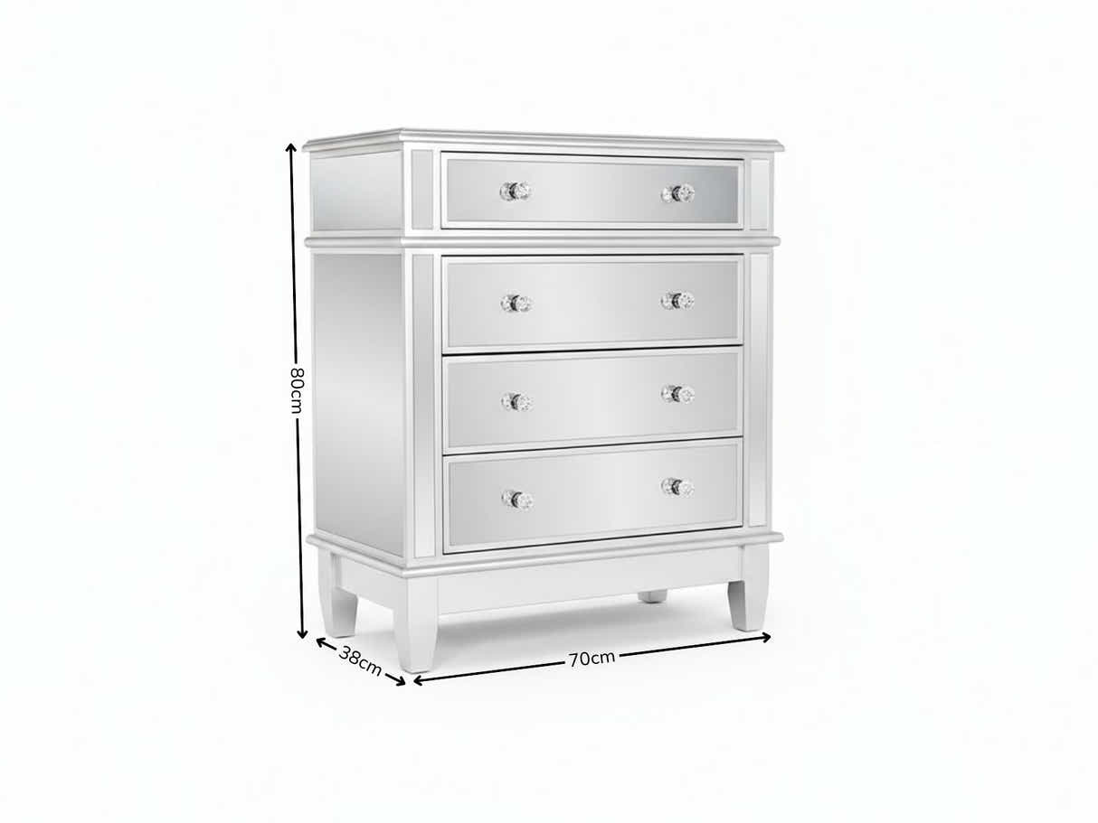 Mirrored 4-Drawer Chest
