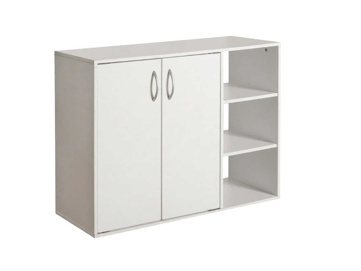 Okura 2-Door Shoe Cabinet with Shelf - White