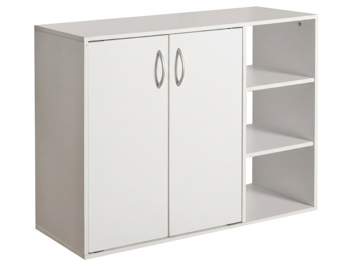 DS Okura 2-Door Shoe Cabinet with Shelf - White